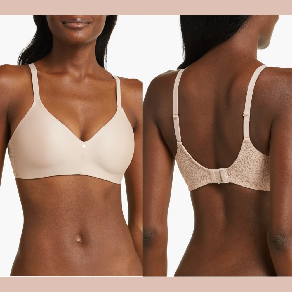 NEW $78‎ Chantelle [ 32DD ] C Jolie Wireless T-Shirt Bra in Rose Nude #T2056
